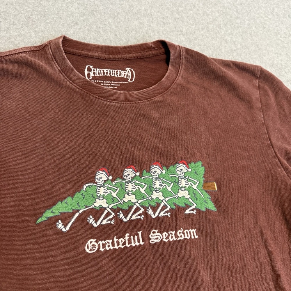 Lucky Brand X Grateful Dead Christmas Skeletons Holiday Slub Knit T-Shirt Size M